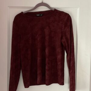 Simply Vera Vera Wang Deep Red Long Sleeve Top
